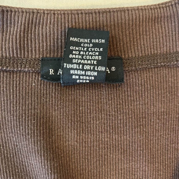 Women's Rafaella Brown Blouse w/ Attached‎ White Lining | Size XL - Picture 10 of 10